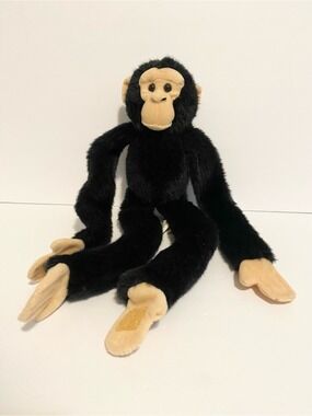 Wild Republic Black Monkey Hanging Plush Hug Hugger Large 16” Stuffed Animal Toy